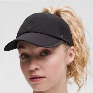 Black Minimalist Ponytail Hat